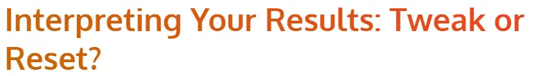 Interpreting your results: tweak or reset?