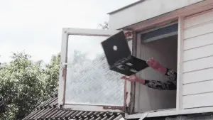 throwing a computer out the window