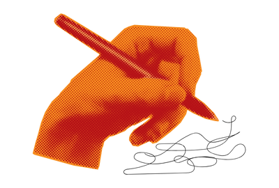 3 writing hand pop art